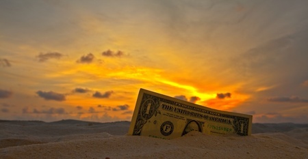 Money on the beach