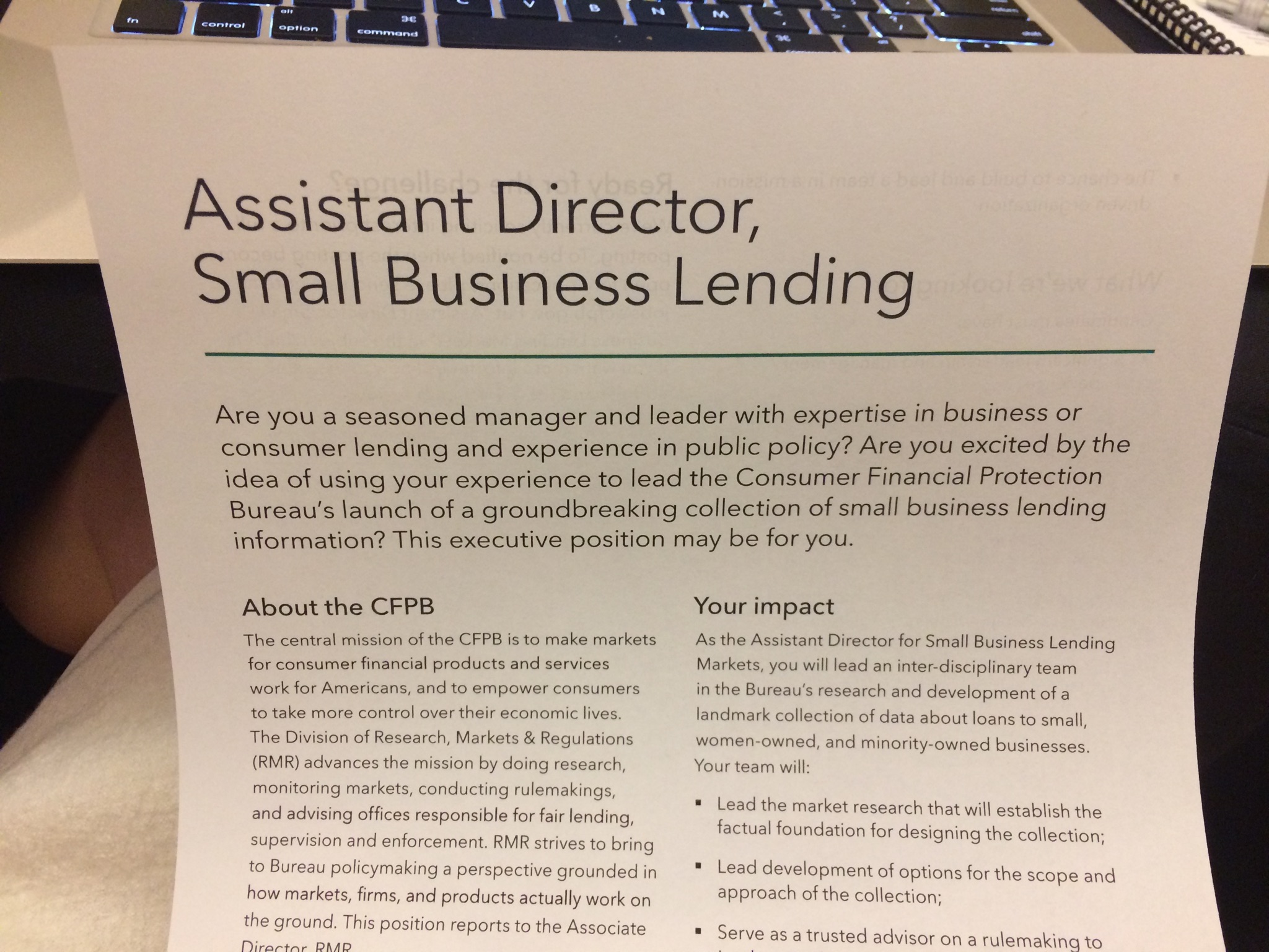 CFPB Small Business Lending