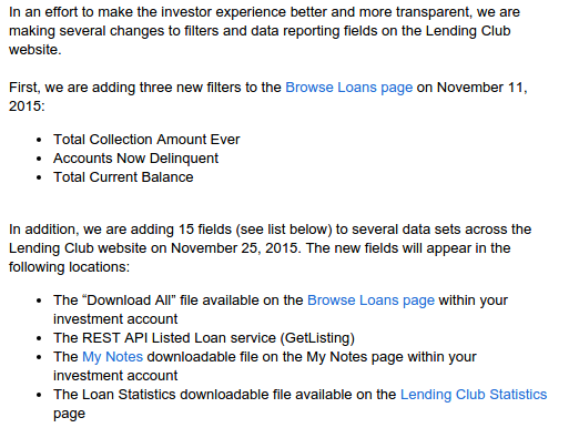 Lending Club New Data Fields