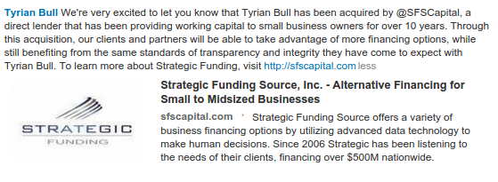 Strategic Funding Source - Tyrian Bull