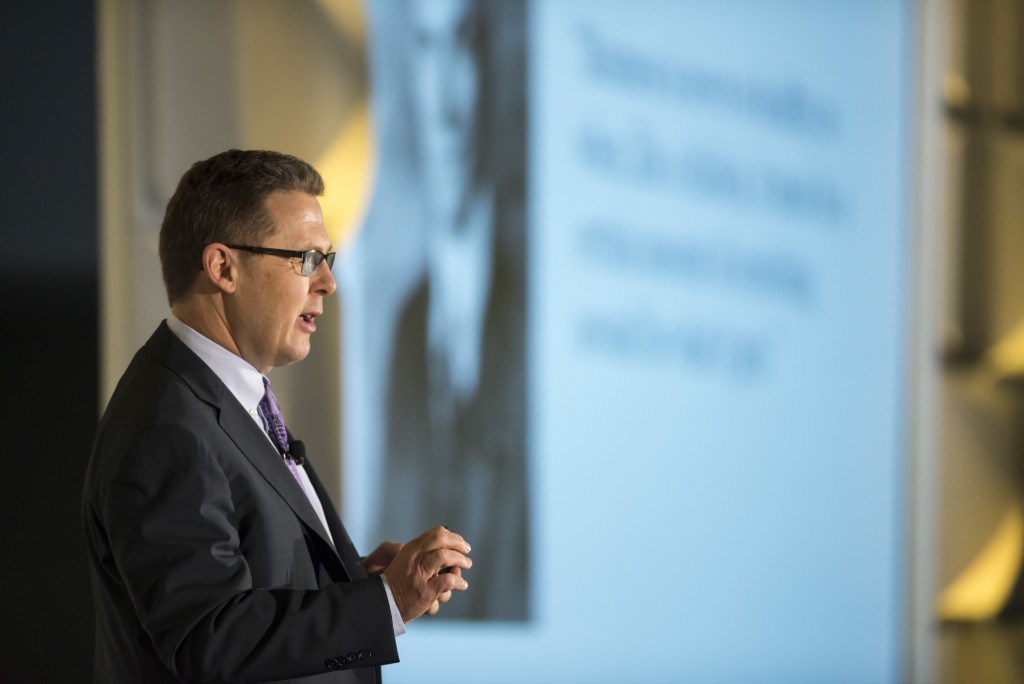 Peter Renton, Chairman and Co-Founder LendIt,  speaking to LendIt USA 2016 conference in San Francisco, California, USA on April 11, 2016. (photo by Gabe Palacio)