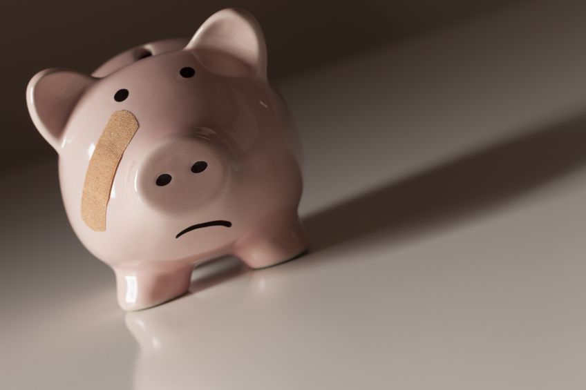 Sad piggy bank