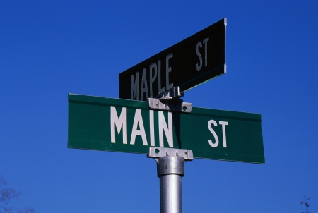 Corner of Maple Street and Main Street