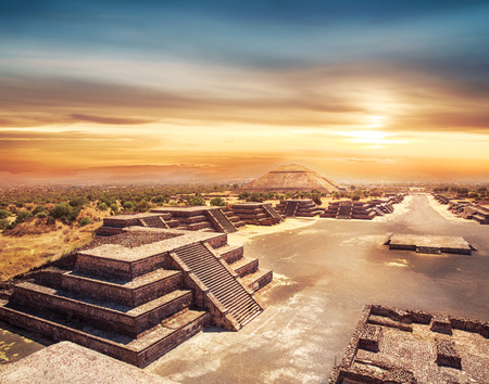 teotihuacan, avenue of the dead and the pyramid of the sun