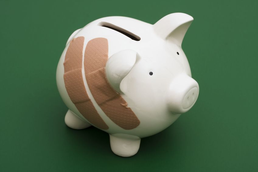 damaged piggy bank