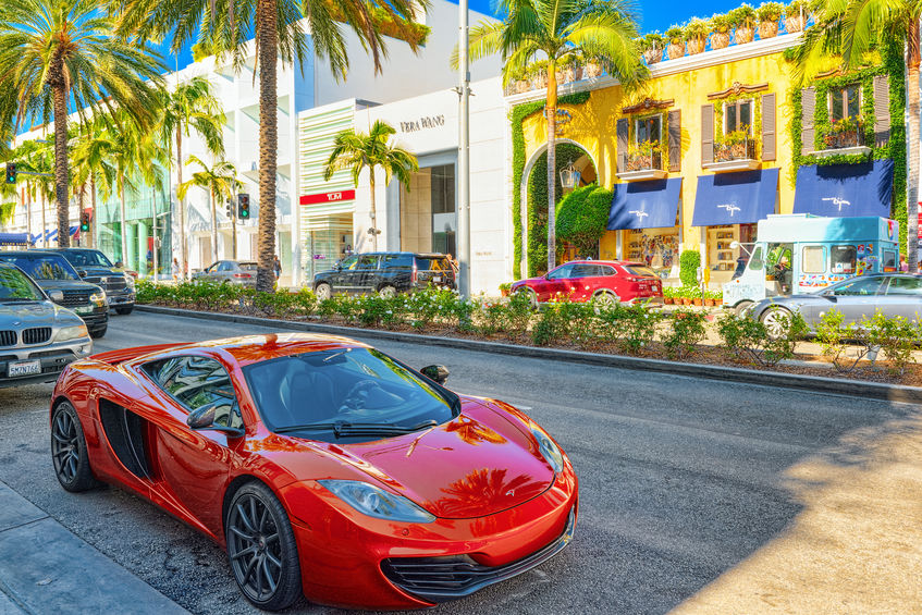 ferrari parked in los angeles