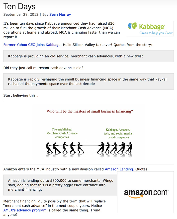 kabbage amazon story 2012