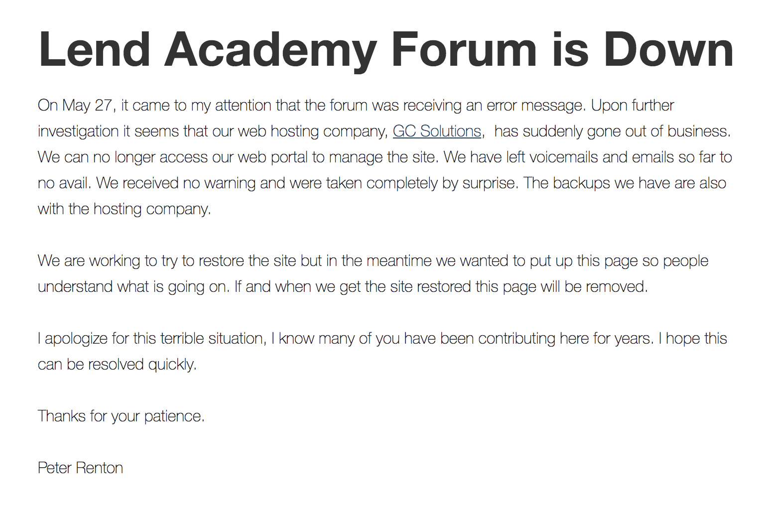 forum down