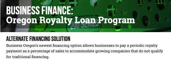 Oregon business loan royalty